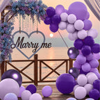 LYNSP Purple Balloons 100 Pack – 12in Lavender Lilac Metallic Chrome Party Decorations