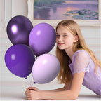 LYNSP Purple Balloons 100 Pack – 12in Lavender Lilac Metallic Chrome Party Decorations