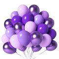 LYNSP Purple Balloons 100 Pack – 12in Lavender Lilac Metallic Chrome Party Decorations