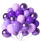 LYNSP Purple Balloons 100 Pack – 12in Lavender Lilac Metallic Chrome Party Decorations