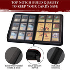 LYNX Trading Card Binder - 9-Pocket Zipper Album with 360 Side Loading | 3D PU Leather for MTG, Lorcana, Pokemon