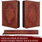 LYNX Trading Card Binder - 9-Pocket Zipper Album with 360 Side Loading | 3D PU Leather for MTG, Lorcana, Pokemon