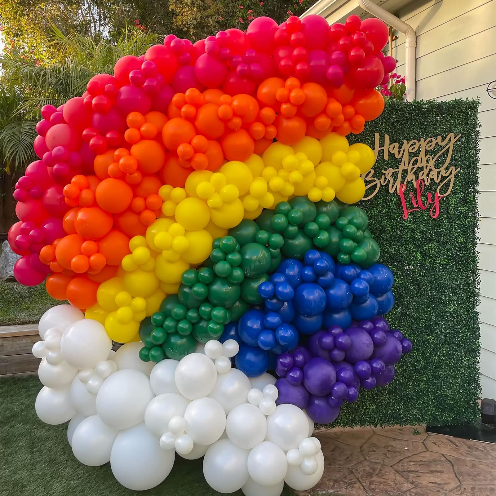 LYVEEF Rainbow Balloons Arch Kit - 175 Pcs Party Balloons in Assorted Colors