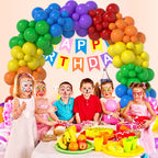 LYVEEF Rainbow Balloons Arch Kit - 175 Pcs Party Balloons in Assorted Colors
