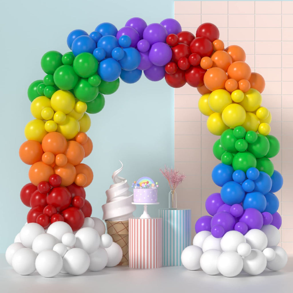 LYVEEF Rainbow Balloons Arch Kit - 175 Pcs Party Balloons in Assorted Colors