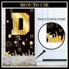 M AMFEOV Graduation Decorations 2026 Porch Banner – Class of 2026, Black & Gold