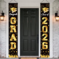 M AMFEOV Graduation Decorations 2026 Porch Banner – Class of 2026, Black & Gold