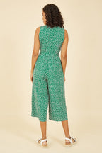 Yumi Green Ditsy Daisy Sleeveless Culotte Jumpsuit