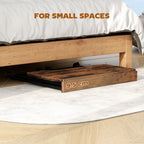 HOMCOM Folding Small Desk on Wheels - Rustic Brown