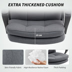 HOMCOM Double Padded Linen-Look Office Chair - Charcoal Grey