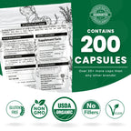 Organic Gelatinized Black Maca – 200 Capsules (1000 mg each) for Energy, Focus & Endurance
