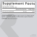 Sports Research Zinc Picolinate 30mg with Organic Coconut Oil - 180 Softgels