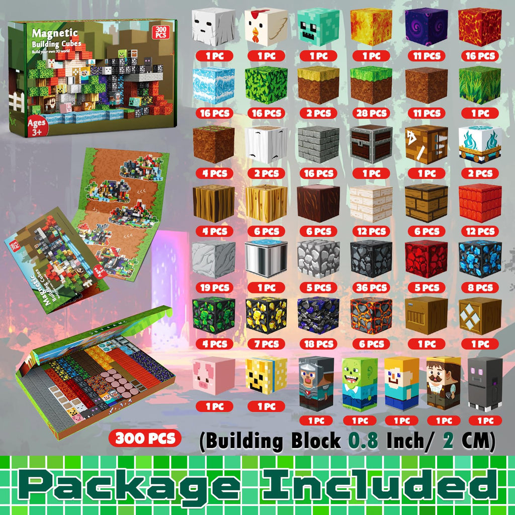Magneverse 300 PCS 0.8in Magnetic Blocks – Portal Theme STEM Toys for Ages 3+
