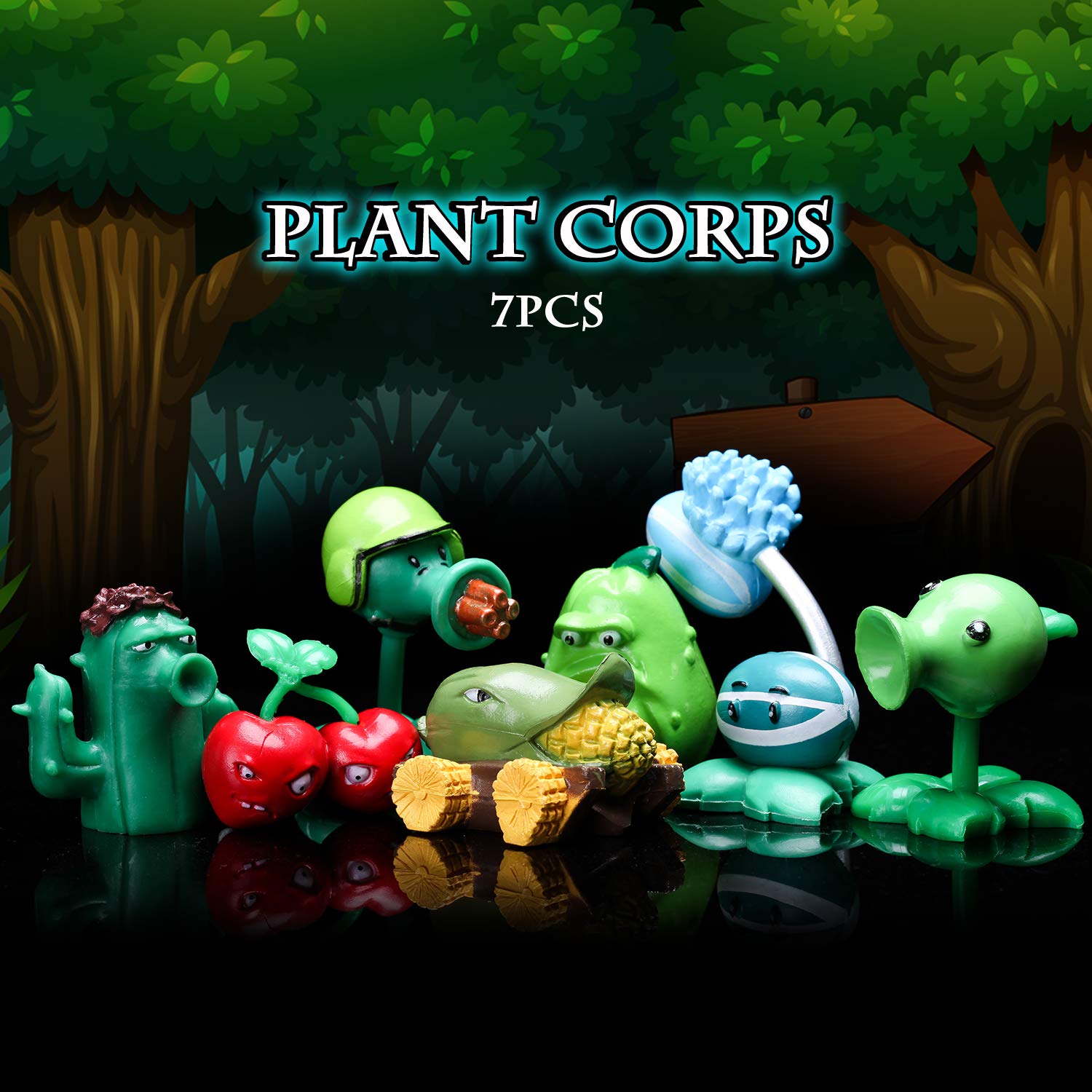 Maikerry 16Pcs PVZ Figures – Plants vs Zombies Cupcake Toppers & Decor Toys