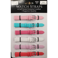 SUNSR Sun Mixed Colour Calf Leather Watch Straps Regular card of 6 - Silver Buckle