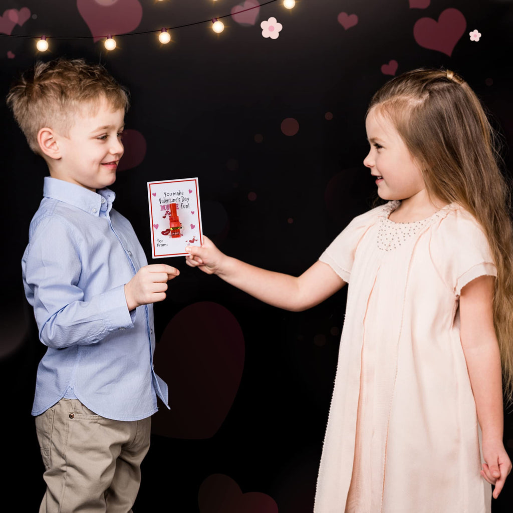 Malhaii 28-Pack Finger Lights Valentines Cards – Non-Food Classroom Party Favors