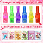 Malhaii 24 Pack Finger Lights Valentines Cards – Classroom Gifts & Party Favors