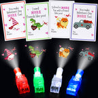 Malhaii 28-Pack Finger Lights Valentines Cards – Non-Food Classroom Party Favors