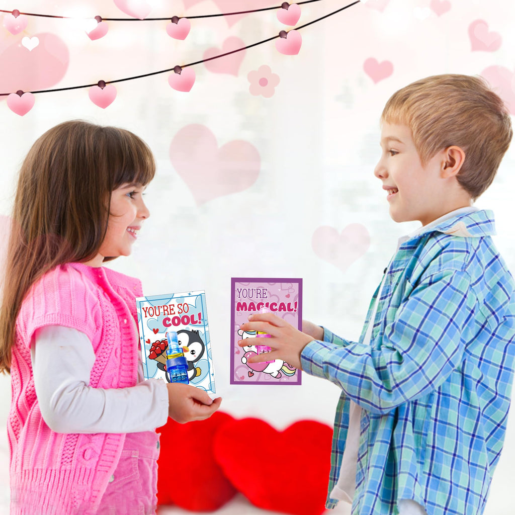 Malhaii 24 Pack Finger Lights Valentines Cards – Classroom Gifts & Party Favors