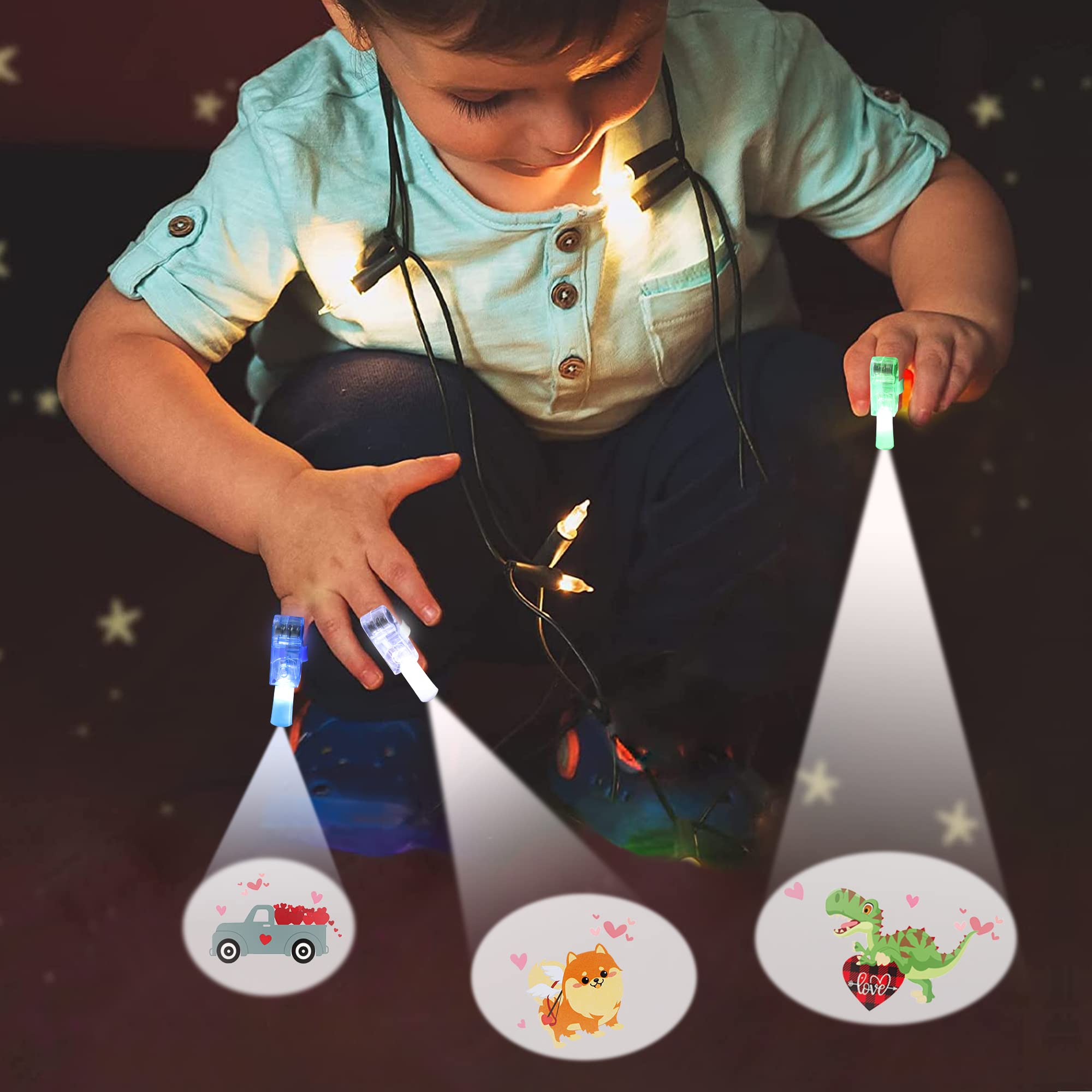 Malhaii 28-Pack Finger Lights Valentines Cards – Non-Food Classroom Party Favors