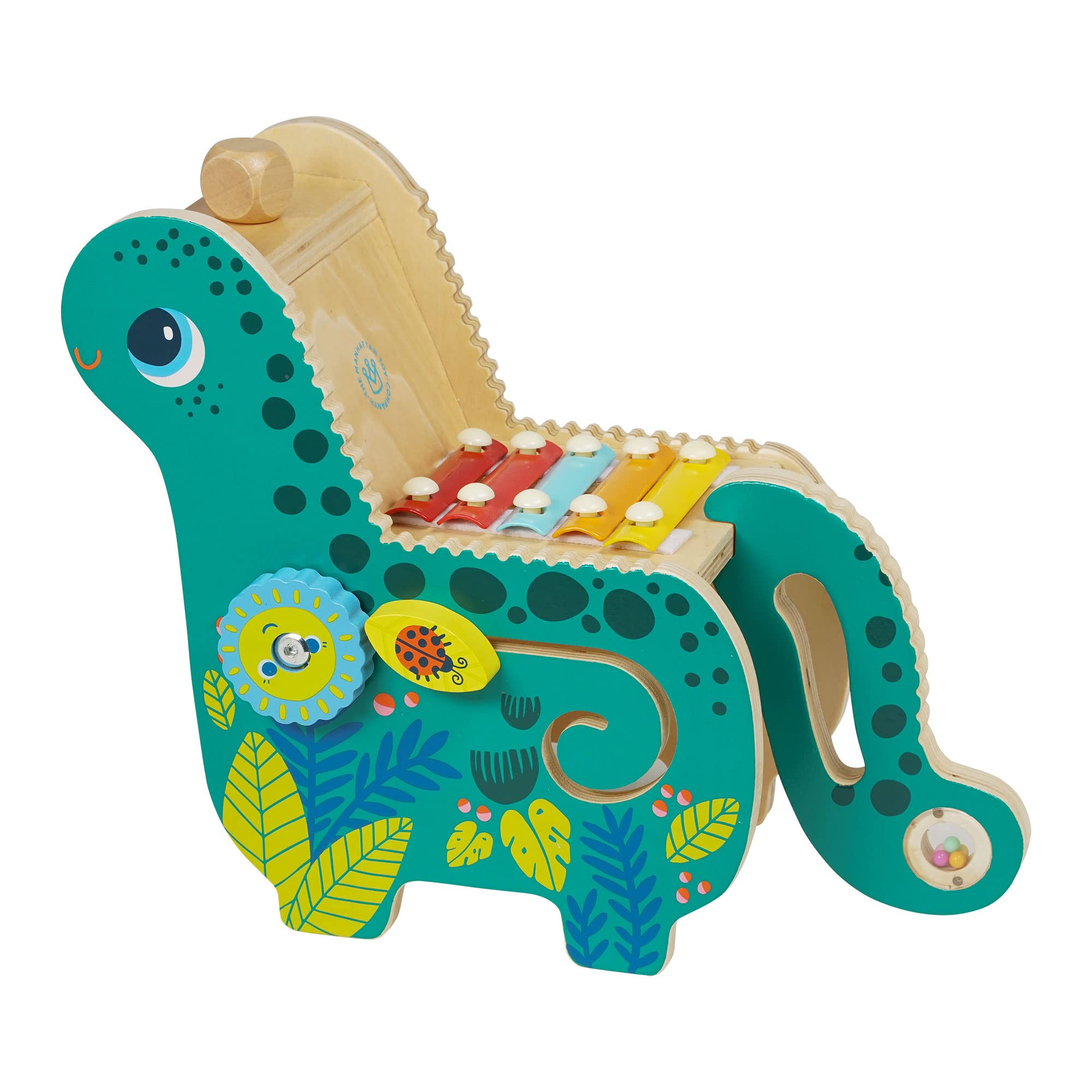Manhattan Toy Musical Diego Dino: Wooden Dinosaur Toddler Xylophone & Activity Toy