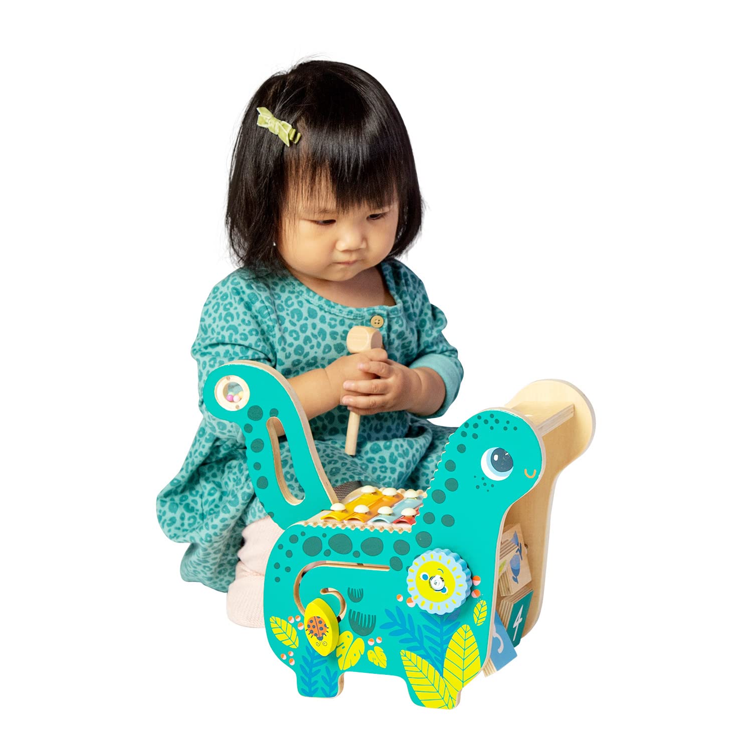 Manhattan Toy Musical Diego Dino: Wooden Dinosaur Toddler Xylophone & Activity Toy