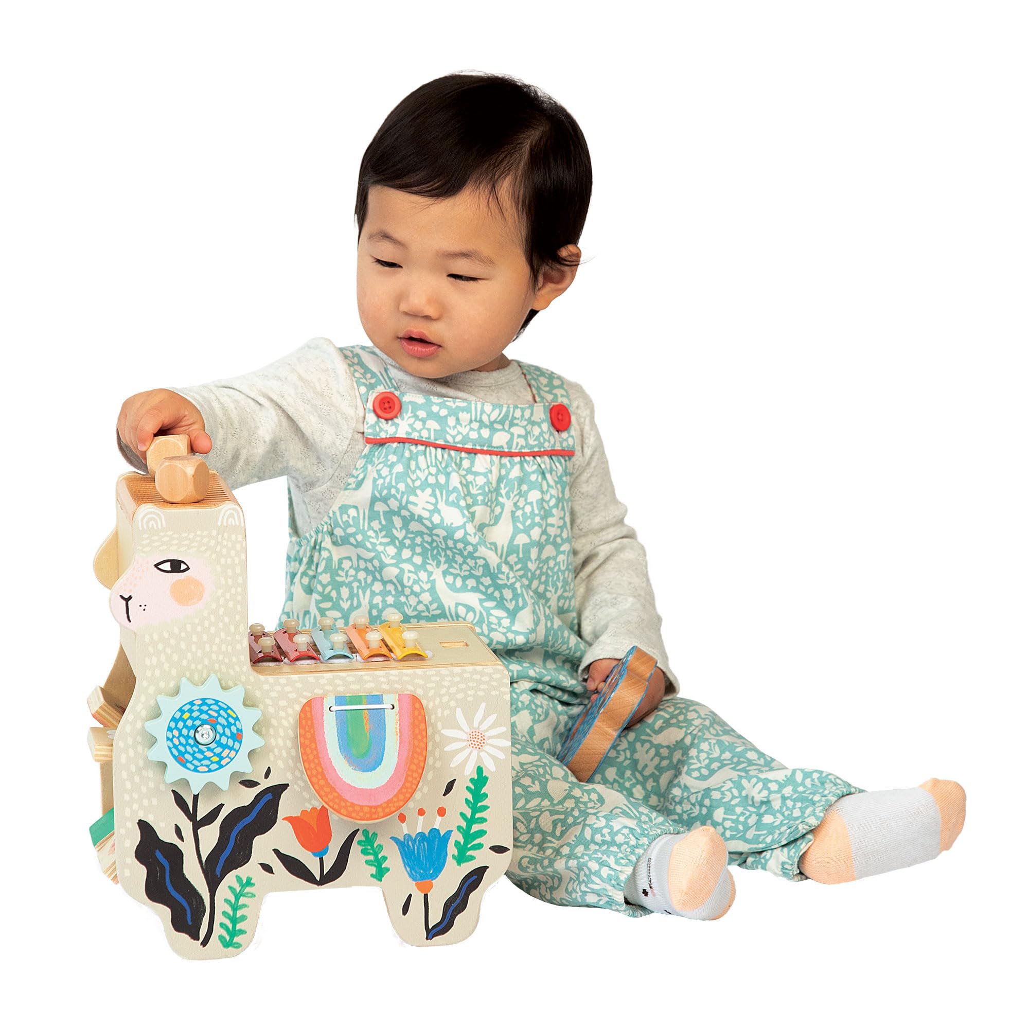 Manhattan Toy Musical Lili Llama – Wooden Toddler Instrument with Xylophone, Maraca Tail & More
