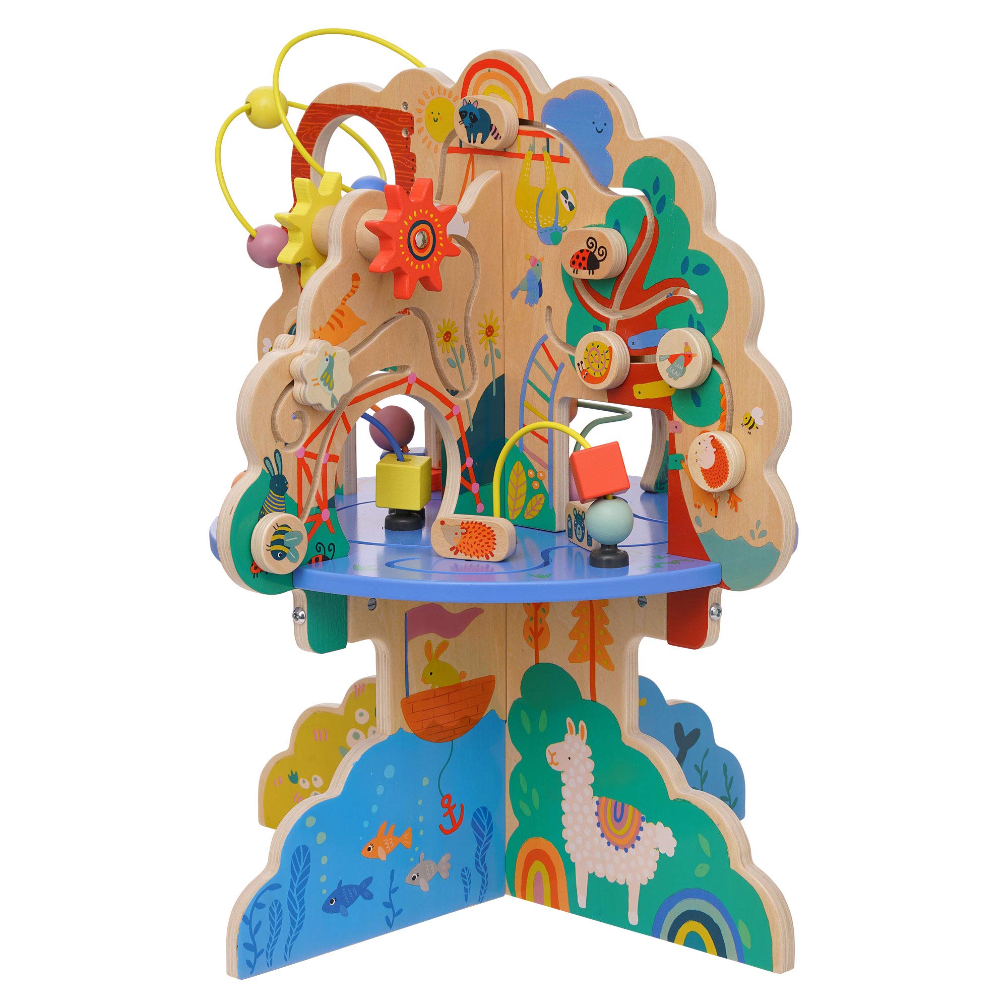 Manhattan Toy Playground Adventure: Wooden Toddler Activity Center with Gliders, Abacus Track & Spinners