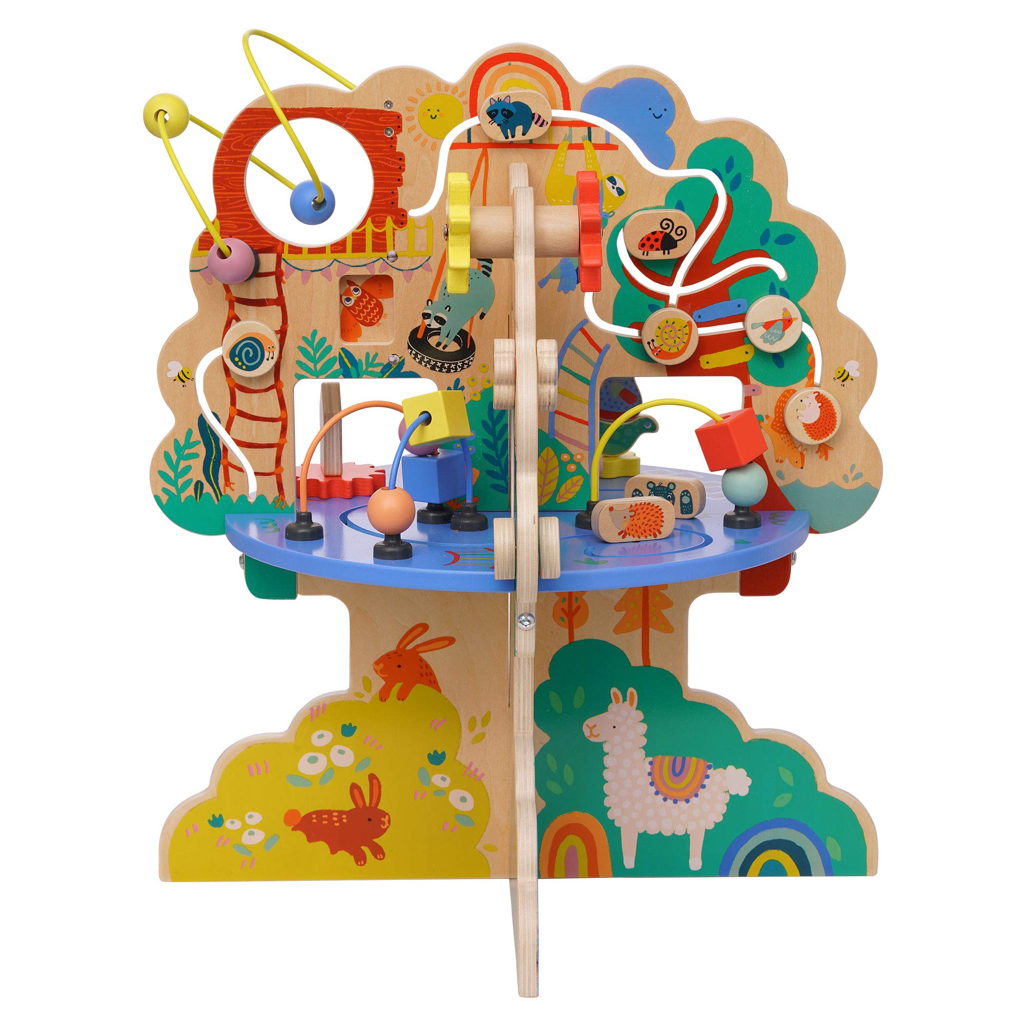 Manhattan Toy Playground Adventure: Wooden Toddler Activity Center with Gliders, Abacus Track & Spinners