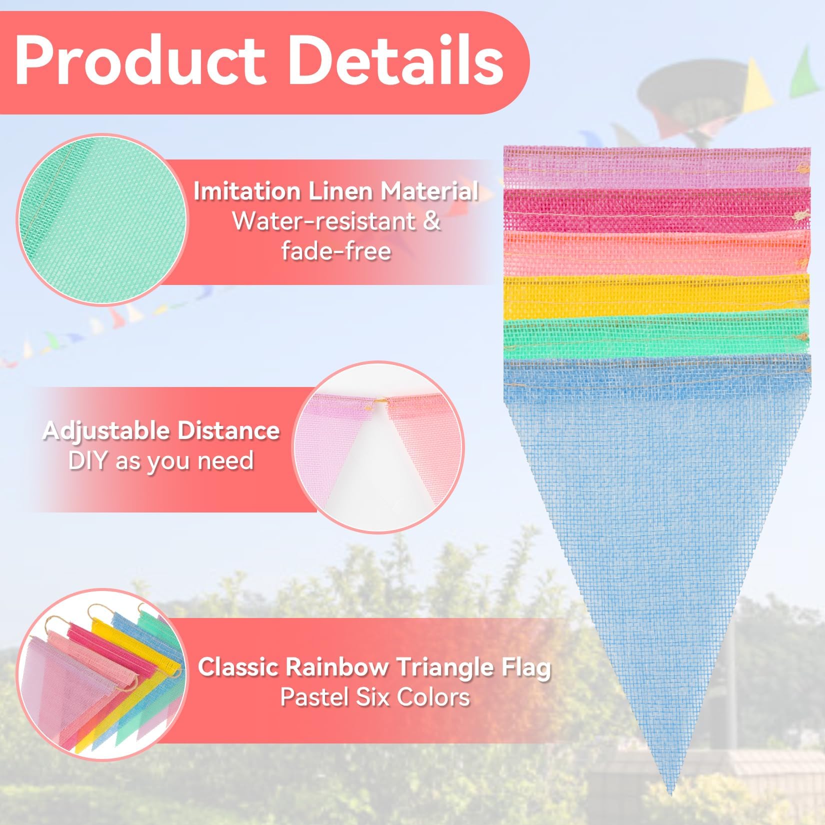 MAQIHAN 98 Feet Colorful Pennant Banner Flags – Multicolor Triangle Bunting for Parties, Holidays, and Classroom Decor