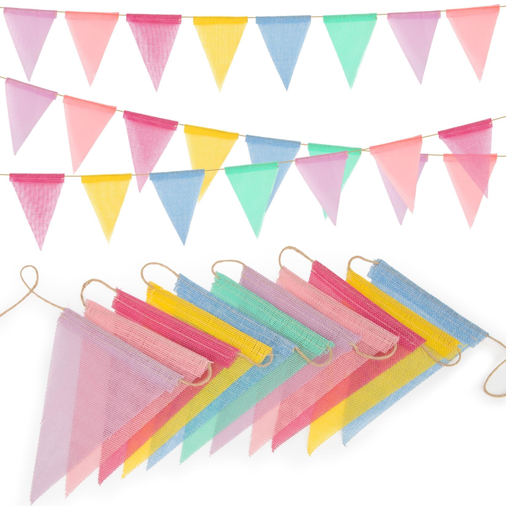 MAQIHAN 98 Feet Colorful Pennant Banner Flags – Multicolor Triangle Bunting for Parties, Holidays, and Classroom Decor