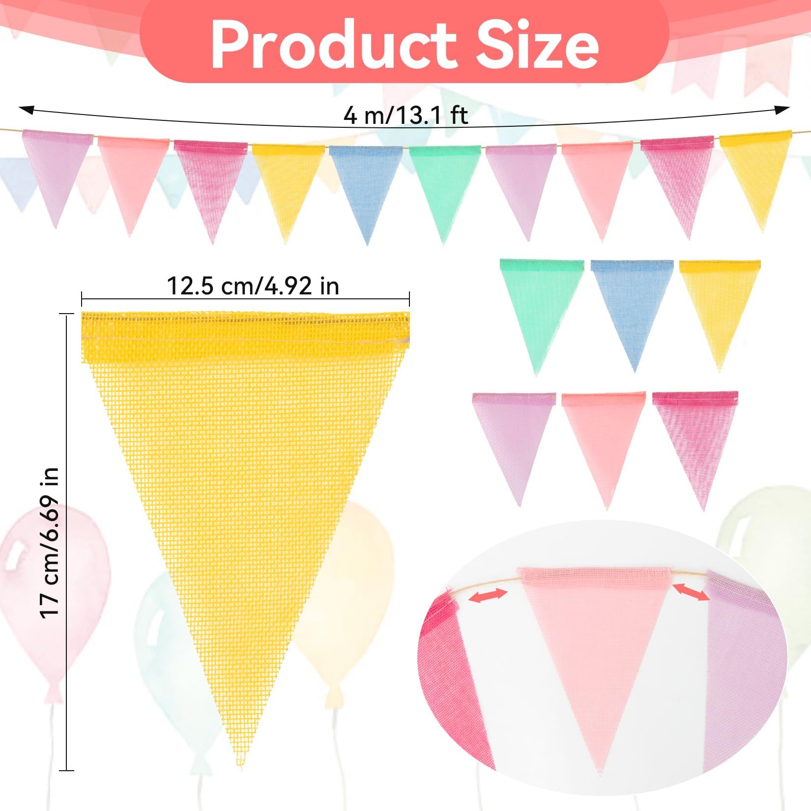 MAQIHAN 98 Feet Colorful Pennant Banner Flags – Multicolor Triangle Bunting for Parties, Holidays, and Classroom Decor