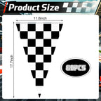 MARFOREVER 164 Ft Black and White Checkered Flag Banner – 80 Racing Flags Pennant Banner (17.7 x 11.8 in) for Indoor/Outdoor Parties