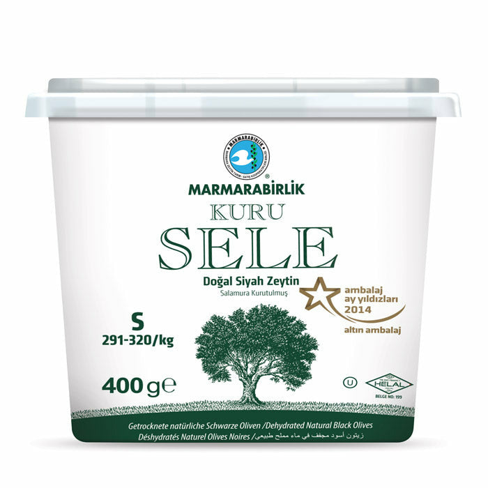 Marmarabirlik Kuru Sele S Black Olives Tub Pack 400g