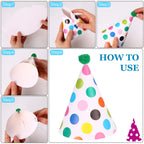 Marspark 25 Pcs Party Set – Banner, Glasses, Whistles & Cone Hats (Festive Classic)