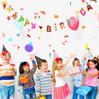 Marspark 25 Pcs Party Set – Banner, Glasses, Whistles & Cone Hats (Festive Classic)