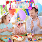 Marspark 25 Pcs Party Set – Banner, Glasses, Whistles & Cone Hats (Festive Classic)