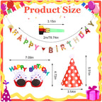 Marspark 25 Pcs Party Set – Banner, Glasses, Whistles & Cone Hats (Festive Classic)