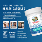 MaryRuth Organics 3-in-1 Probiotics for Digestive Health | 50B CFU, 23 Strains, Vegan
