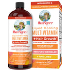 MaryRuth Organics Liquid Multivitamin + Hair Growth with Lustriva – Thicker Hair, Smoother Skin | Biotin 10000mcg | 30 Fl Oz