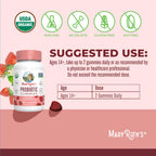 MaryRuth Organics USDA Organic Probiotic Gummies – 5 Billion CFU, 60 Count | Probiotics for Women & Men, Digestive Health & Gut Comfort