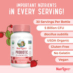 MaryRuth Organics USDA Organic Probiotic Gummies – 5 Billion CFU, 60 Count | Probiotics for Women & Men, Digestive Health & Gut Comfort