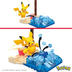 Mattel MEGA Pokemon Pikachu Beach Splash Set – 79-Piece, Poseable Figure | Gift for Kids