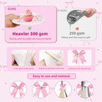 Maudundon Pink Bow Birthday Decorations Kit for 25 Guests | Coquette Party Supplies