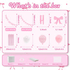 Maudundon Pink Bow Birthday Decorations Kit for 25 Guests | Coquette Party Supplies