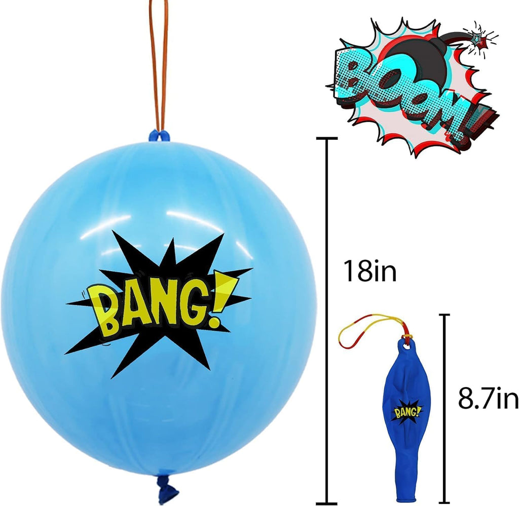 MAXDUCK 30Pack Hero Punch Balloons – Colorful Latex Party Toys for Kids & Classrooms