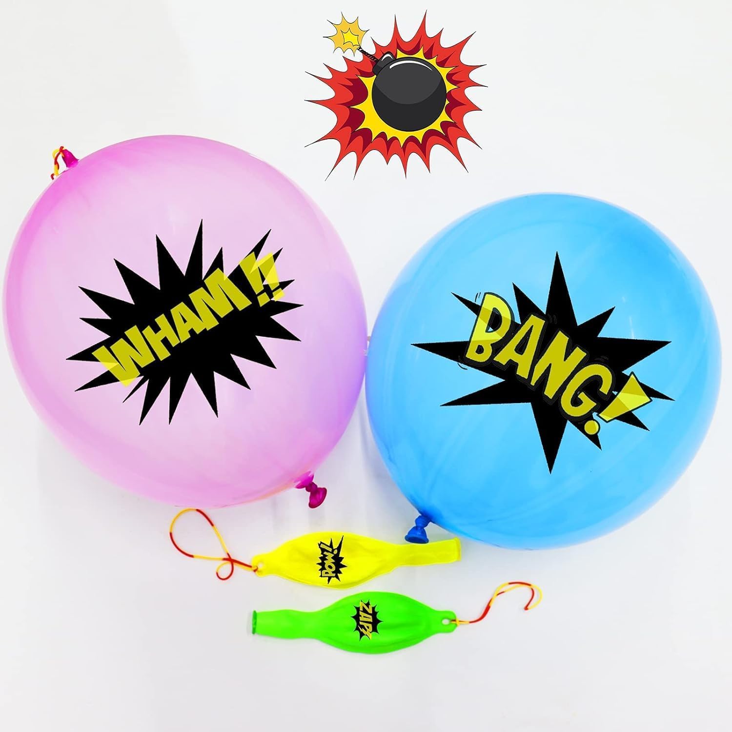 MAXDUCK 30Pack Hero Punch Balloons – Colorful Latex Party Toys for Kids & Classrooms