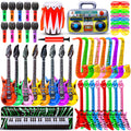 Max Fun Inflatable Rock Star Toy Set – 48pc Kids Party Props