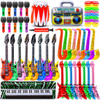 Max Fun Inflatable Rock Star Toy Set – 48pc Kids Party Props