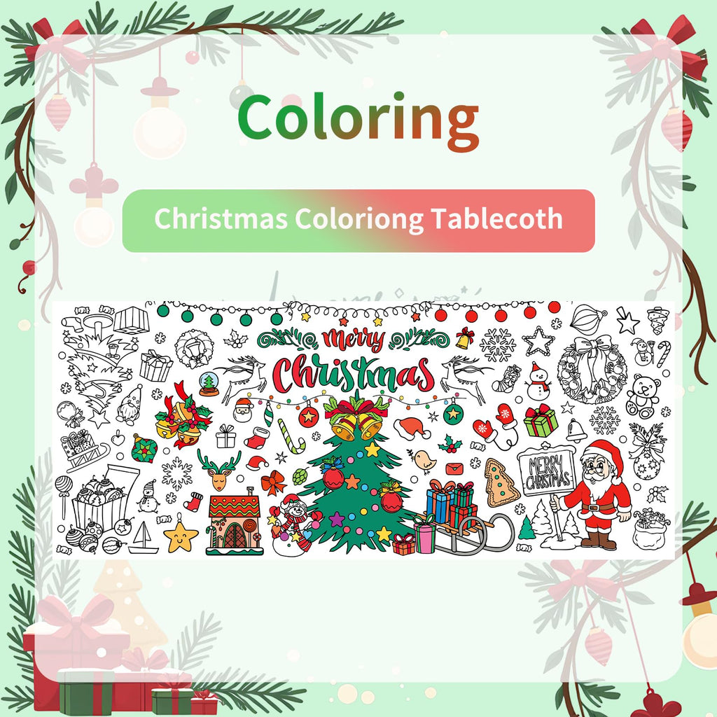 Mchochy Giant 30x72 Christmas Coloring Poster Tablecloth – Kids’ Crafts for Home or School